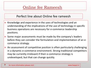 View about online fee Rameesh