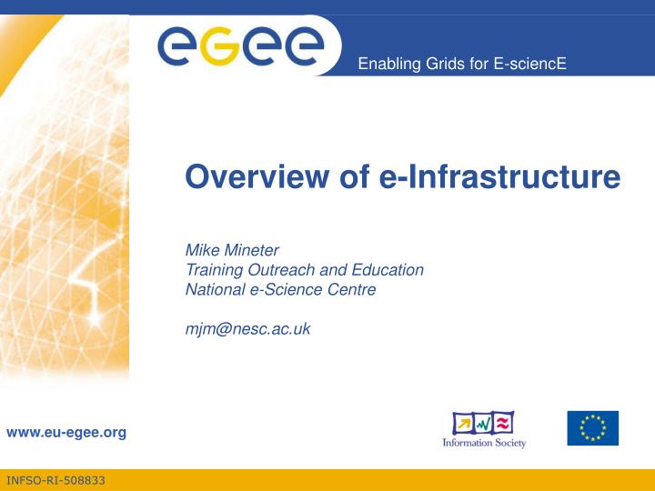 overview of e infrastructure