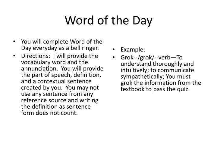 PPT - Word of the Day PowerPoint Presentation, free download - ID