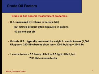Crude Oil Factors