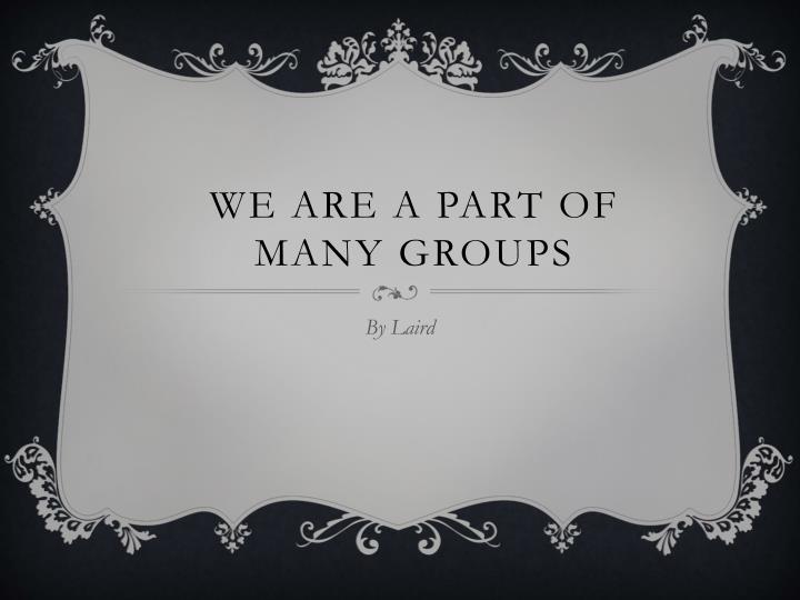 we are a part of many groups