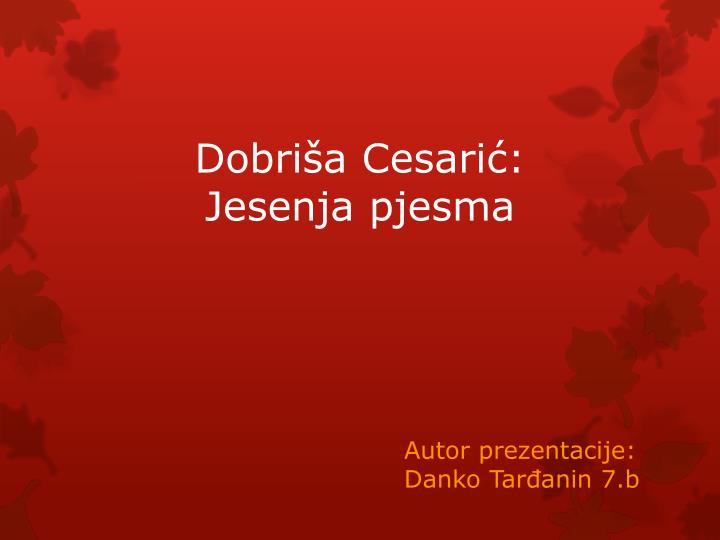 dobri a cesari jesenja pjesma