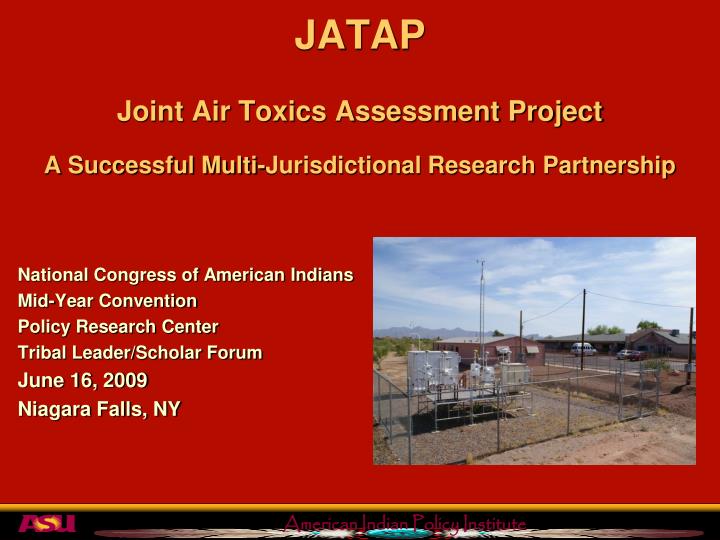 jatap joint air toxics assessment project a successful multi jurisdictional research partnership
