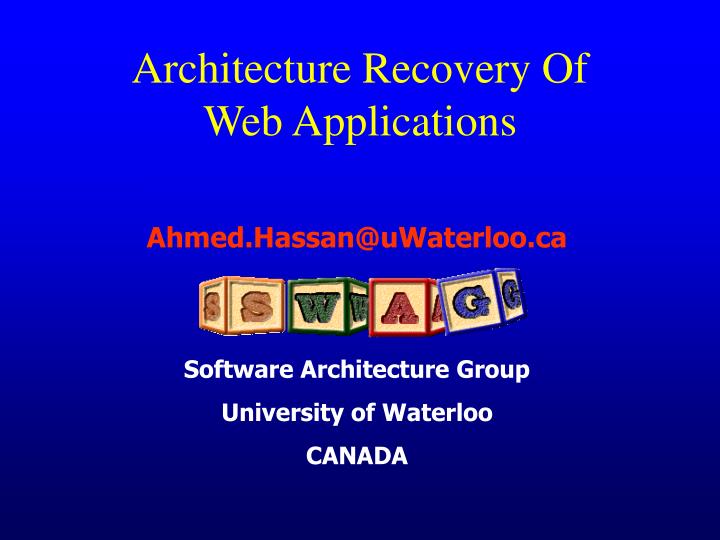 architecture recovery of web applications