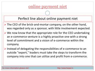 View about online payment niet