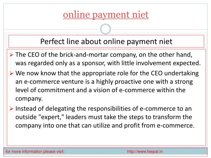 online payment niet