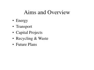 Aims and Overview