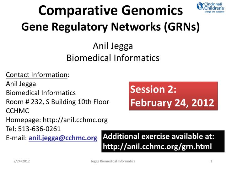 comparative genomics gene regulatory networks grns
