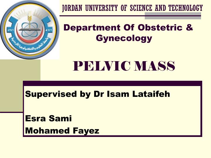 department of obstetric gynecology pelvic mass