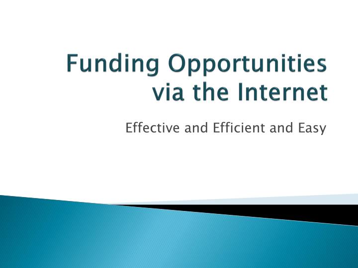 funding opportunities via the internet