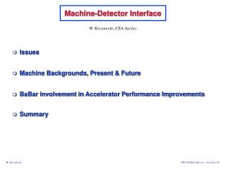 Machine-Detector Interface