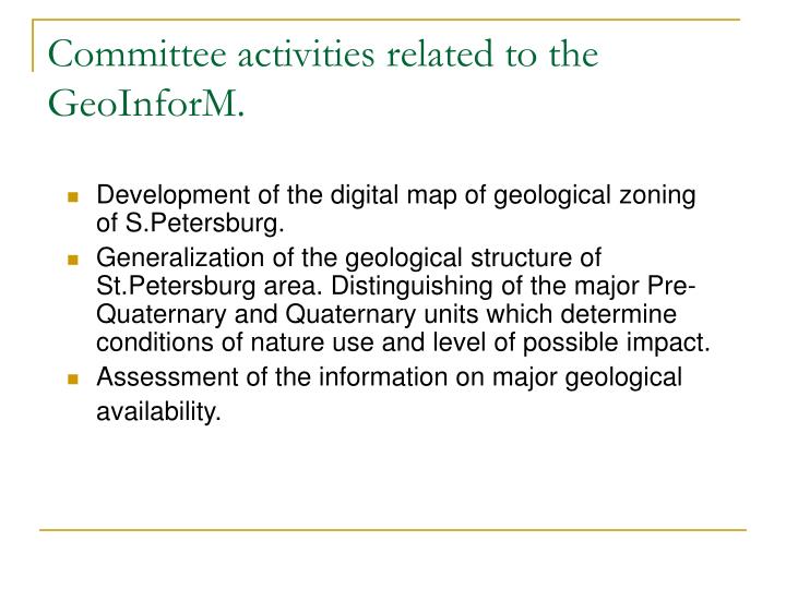 committee activities related to the geoinform