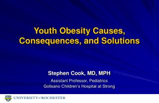 Youth Obesity Causes, Consequences, and Solutions