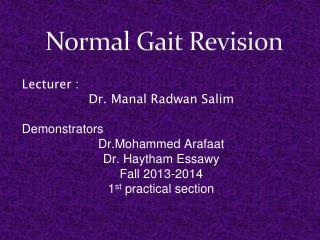 Normal Gait Revision