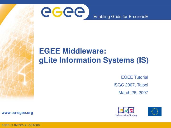 egee middleware glite information systems is