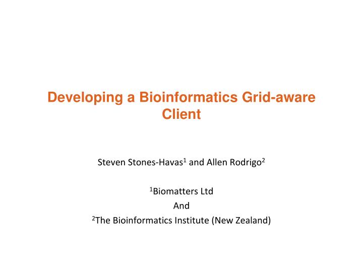 developing a bioinformatics grid aware client