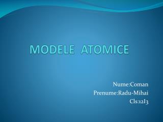 modele atomice