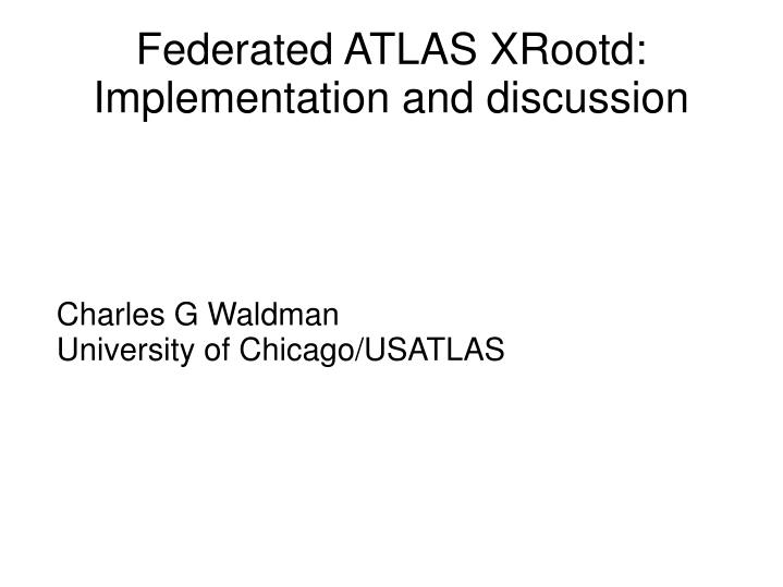 charles g waldman university of chicago usatlas