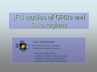 IFU studies of GRBs and SNe regions
