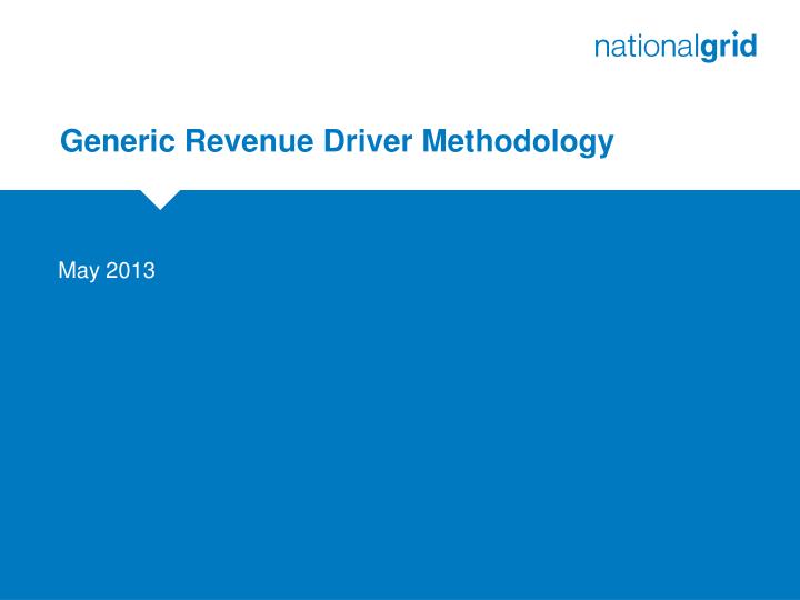 generic revenue driver methodology