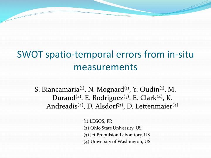 swot spatio temporal errors from in situ measurements