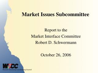 Market Issues Subcommittee