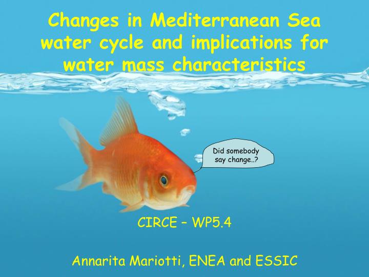 changes in mediterranean sea water cycle and implications for water mass characteristics