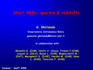 Short GRBs: spectra &amp; redshifts