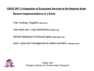 Recent implementations in LPJmL