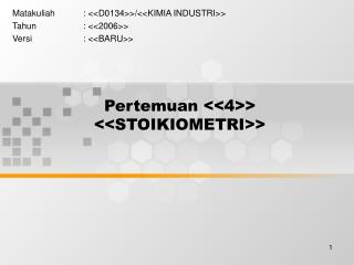 pertemuan 4 stoikiometri