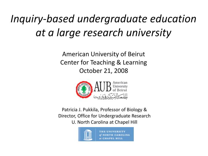 inquiry based undergraduate education at a large research university