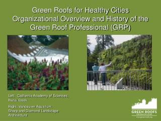 Green Roofs for Healthy Cities Organizational Overview and History of the
