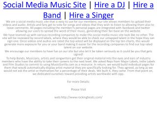 Band for Hire | Singers for Hire | DJ for Hire | Hire a DJ | Hire a Band