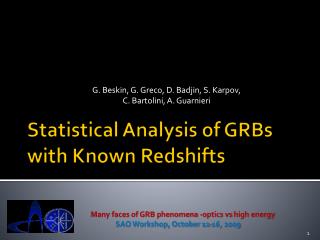 Statistical Analysis of GRBs with Known Redshifts