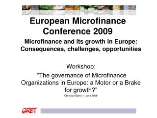 European Microfinance Conference 2009