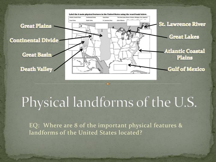 physical landforms of the u s