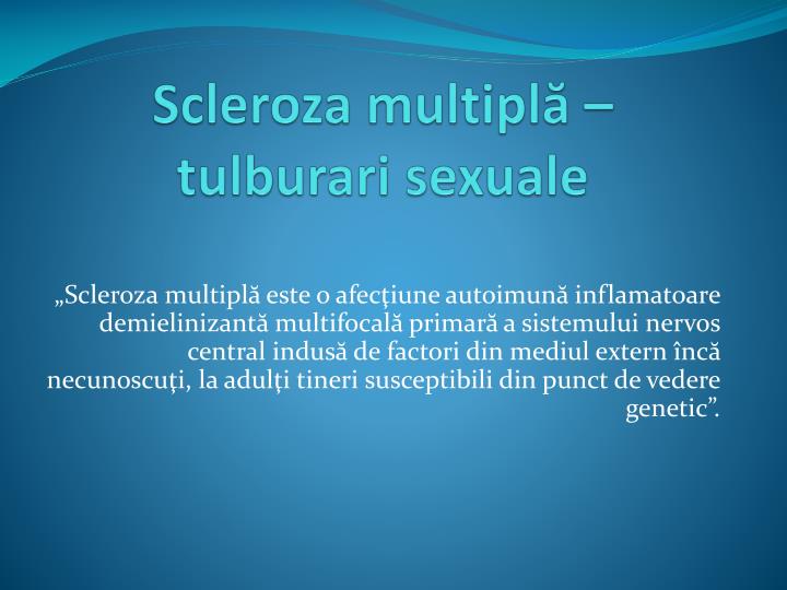 scleroza multipl tulbura ri sexual e