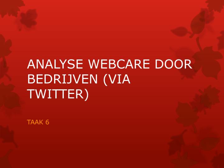analyse webcare door bedrijven via twitter