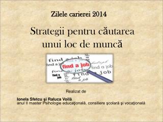 strategii pentru c utarea unui loc de munc