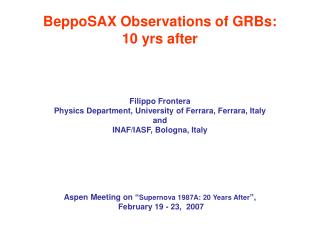 BeppoSAX Observations of GRBs: 10 yrs after