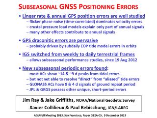 Subseasonal GNSS Positioning Errors