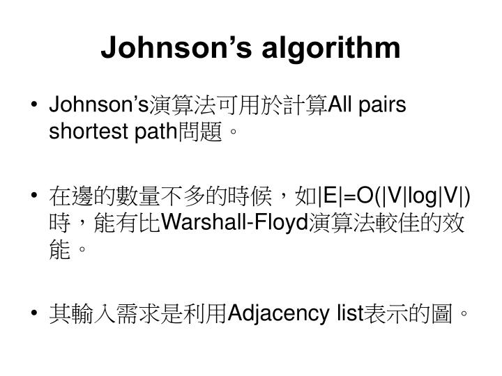 johnson s algorithm
