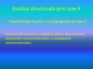 analiza structurala prin raze x