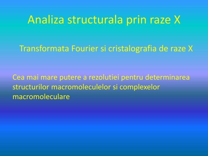 analiza structurala prin raze x