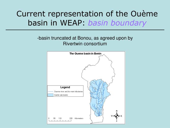 current representation of the ou me basin in weap basin boundary