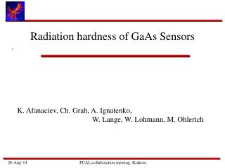 Radiation hardness of GaAs Sensors