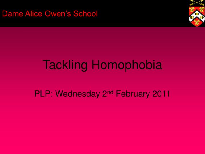 tackling homophobia