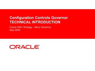 Configuration Controls Governor TECHNICAL INTRODUCTION