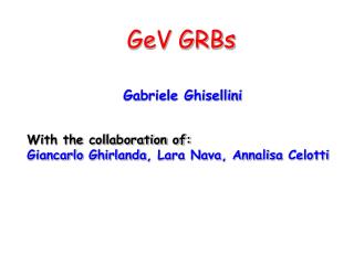 GeV GRBs
