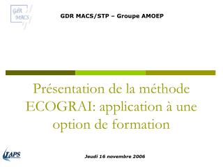 pr sentation de la m thode ecograi application une option de formation